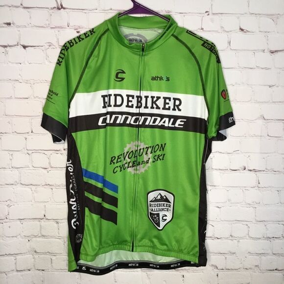 Athlos Cycling Jersey, Women's XL Full Zip Ridebiker Cannondale Green. - Picture 3 of 9